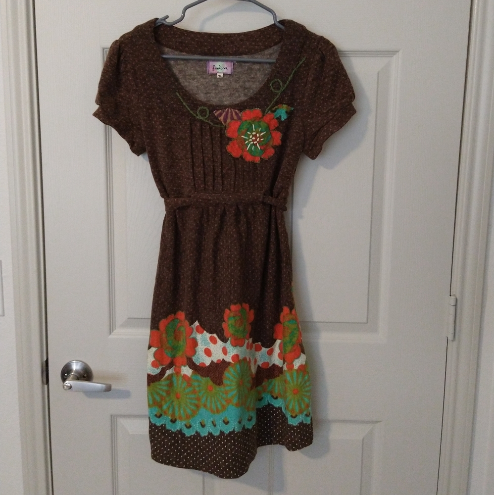 SOLD 🚫***Embroidery floral mini  dress